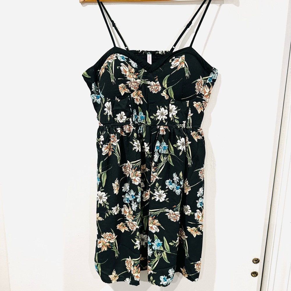 Xhilaration Black Floral Dress